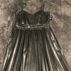 Express black faux leather dress new with tags size small